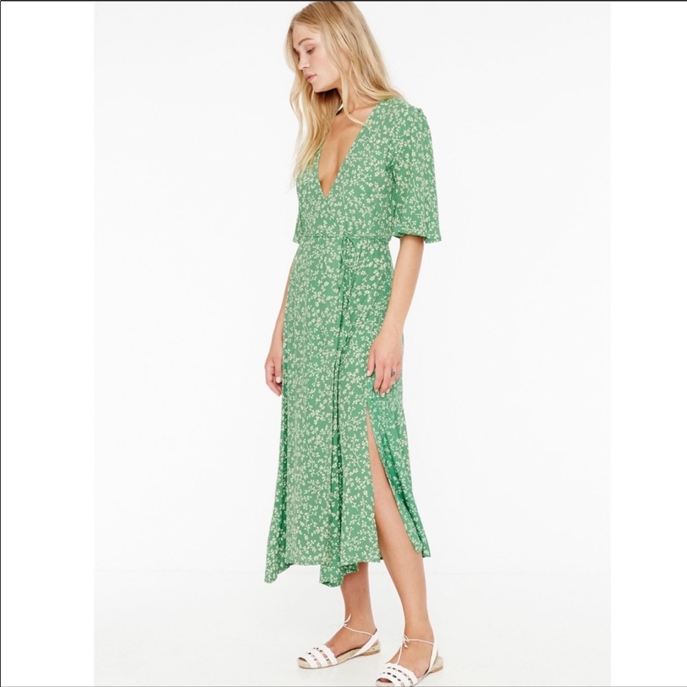 Faithfull the Brand green Rivera wrap dress